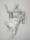 Hans Feibusch, Untitled Figure Study (Seated male figure with arm raised) A charcoal drawing by Hans Feibusch of a classical figure wearing a toga with his hand and head raised to the left.
