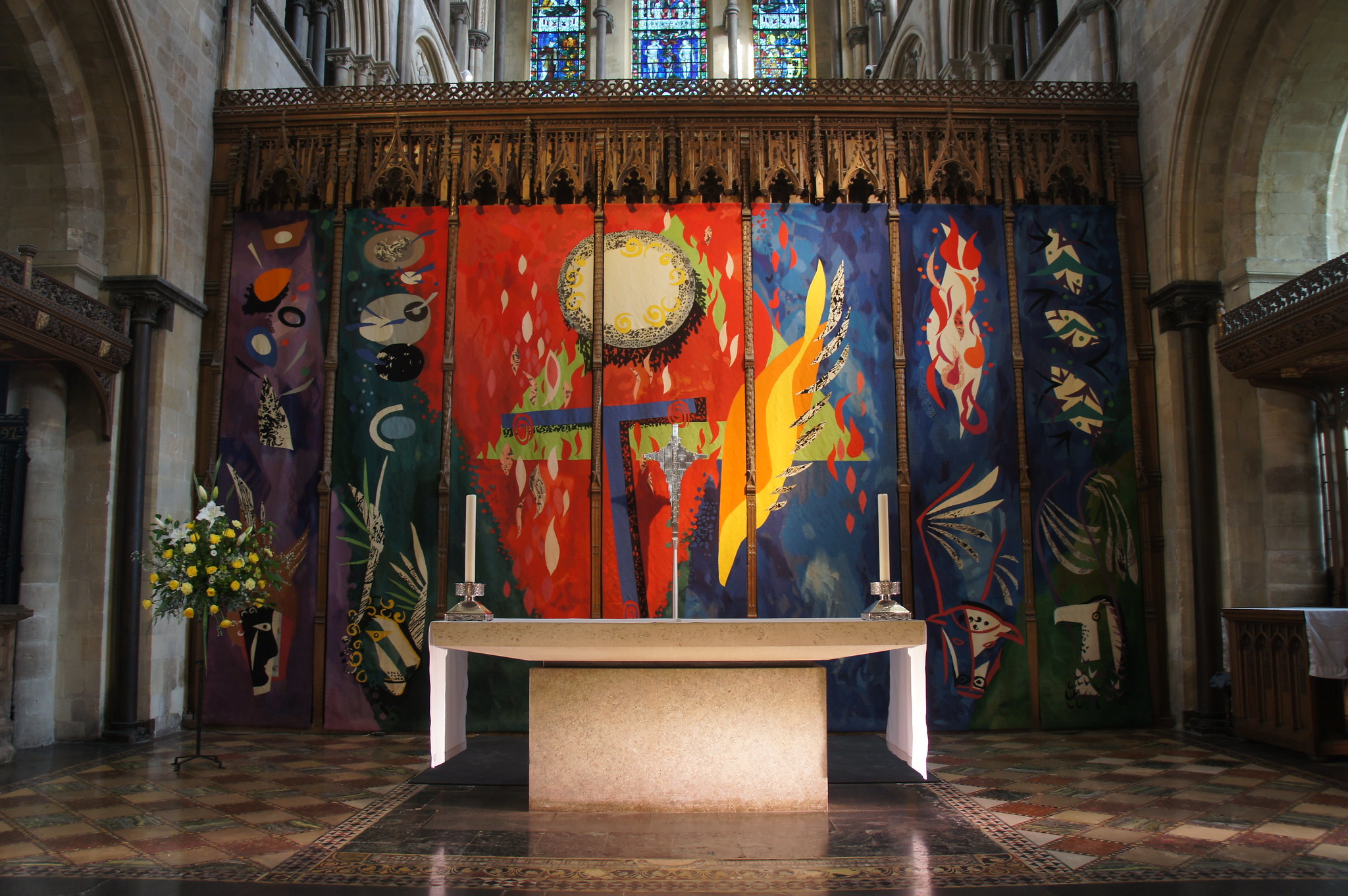John Piper's tapestry in Chichester Cathedral, Photograph by Alwyn Ladell