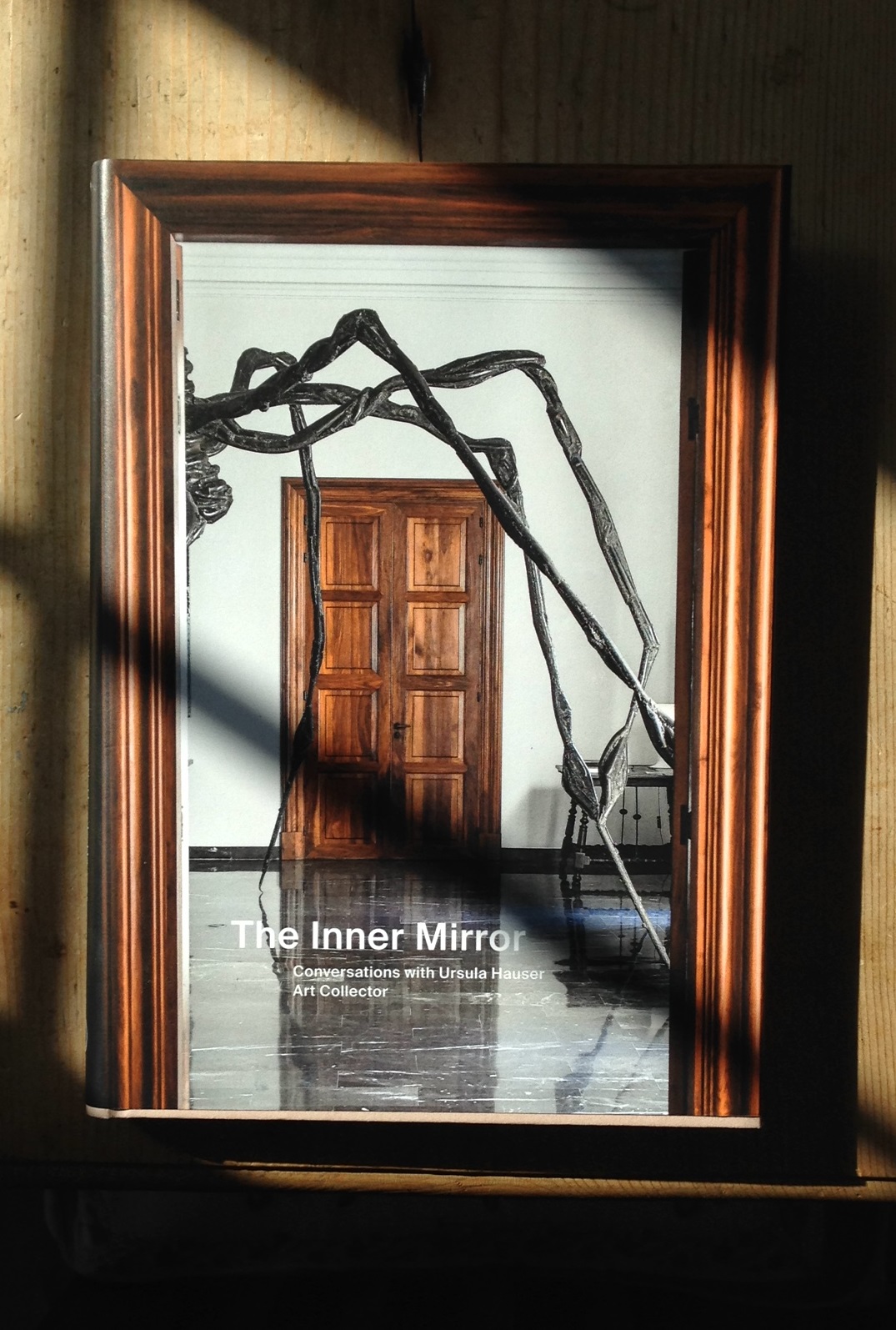 The Inner Mirror by Ursula Hauser The cover of the book 'The Inner Mirror' catching the light.