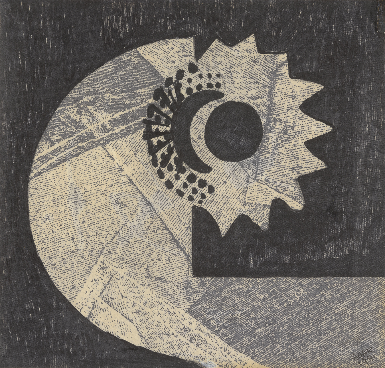 Eileen Agar, Black Flower, 1981, Ink on paper, The Petter Collymore Gift (2016) © Estate of Eileen Agar